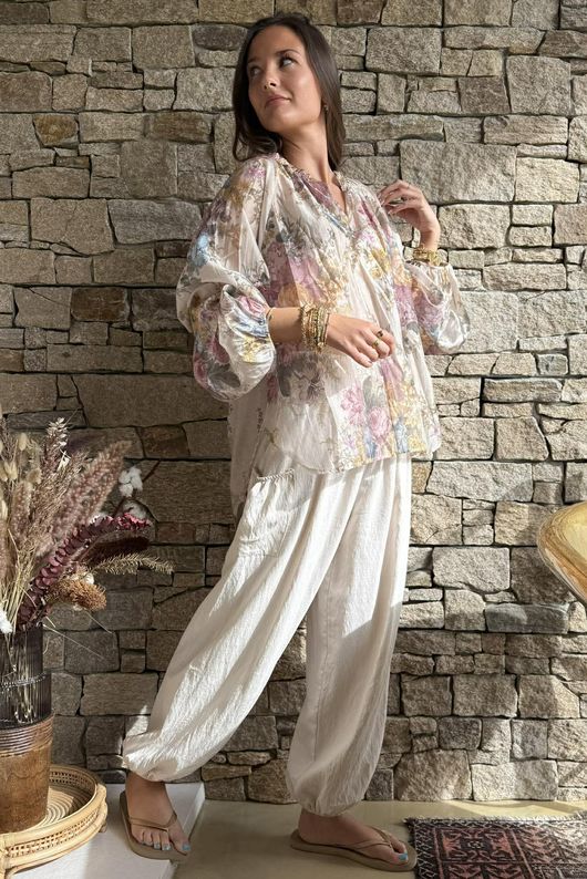 Rustic Peony Blouse Mauve